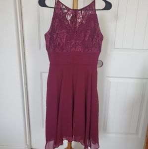Burgundy short dress or bridesmaid dress